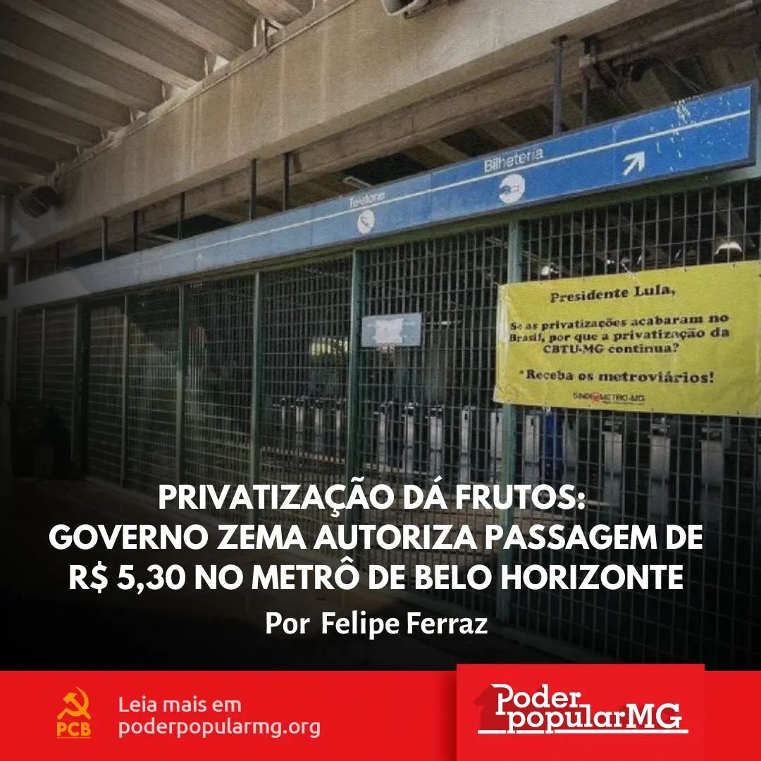 Privatização dá frutos: Governo Zema autoriza passagem de R$5,30 no metrô de BH