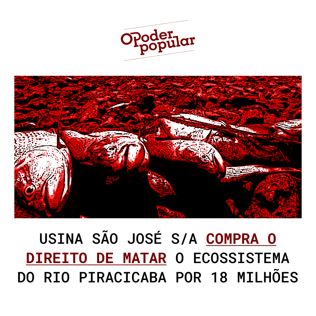 Usina São José S/A compra o direito de matar o ecossistema do Rio Piracicaba por 18 milhões