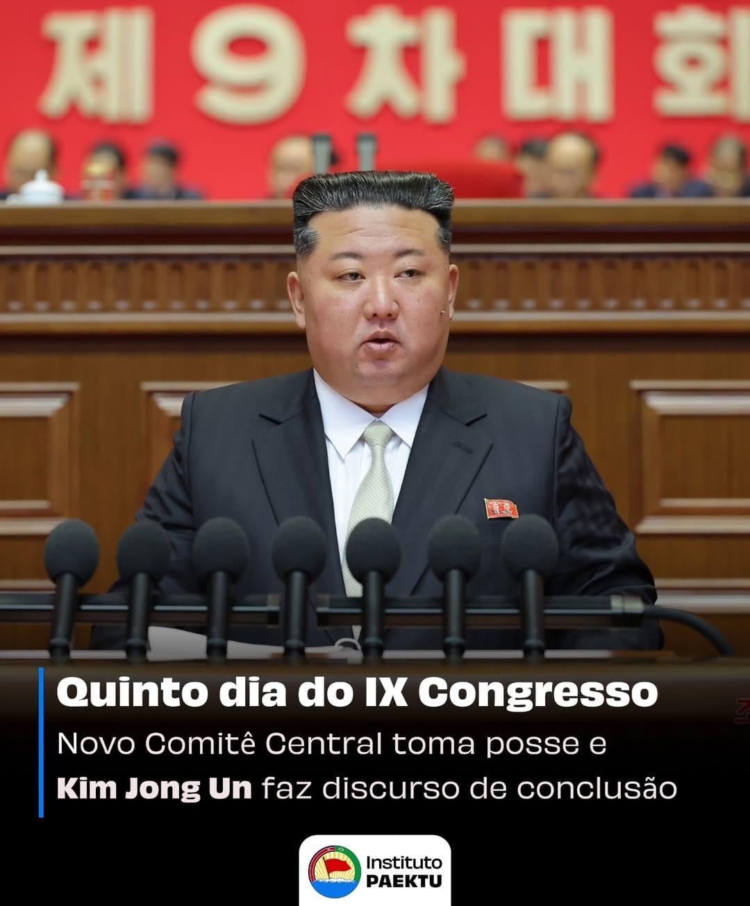 5º dia do IX Congresso: novo Comitê Central é empossado e Kim Jong Un faz discurso de conclusão