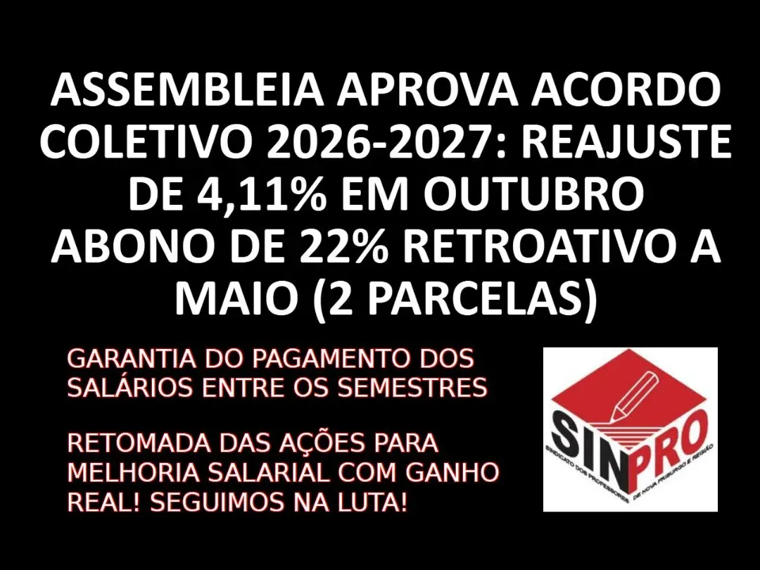 Sinpro Nova Friburgo e Região Renova CCT 2026/27 da Educação Básica com Reajuste de 4,11%