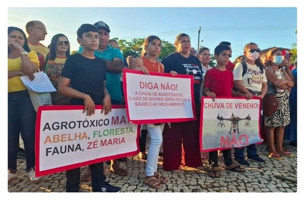 Pulverização irregular por drones expõe famílias a contaminação